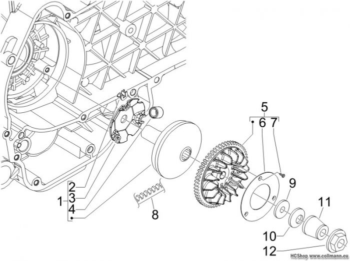 Piaggio Antriebsriemenscheibe Fly 125 4T