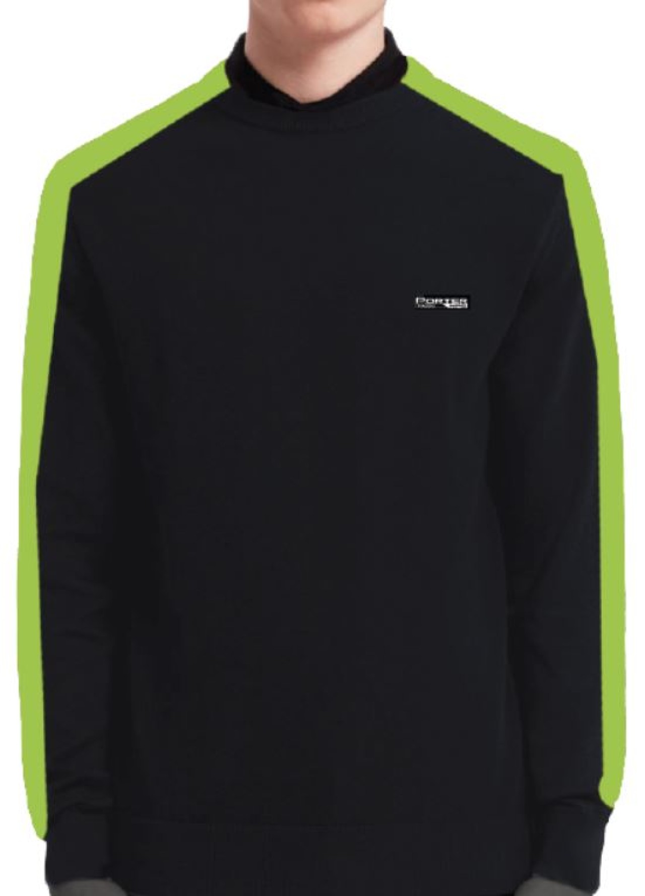 Piaggio Pullover Herren Porter NP6, Baumwolle, schwarz/grün
