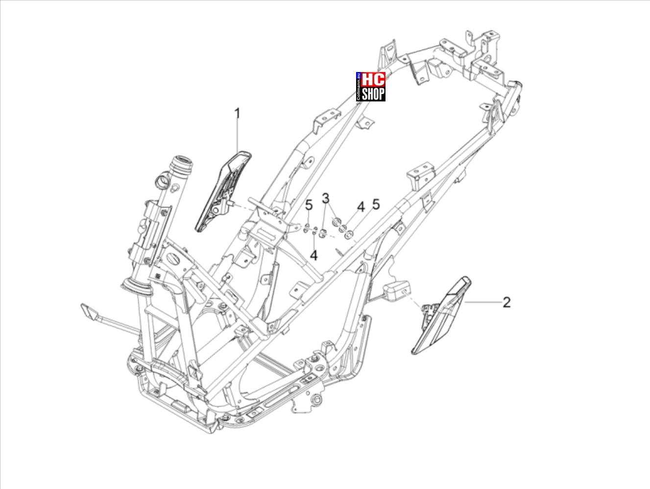 Aprilia SR GT 125 Fahrgestell - Karosserie Fussrasten