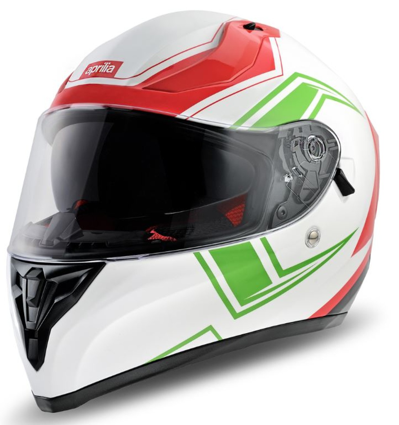Aprilia Race2 Integralhelm weiß-rot-grün glänzend ECE 22.06