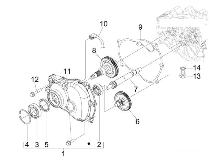 Piaggio Einheit Getriebe X7 300