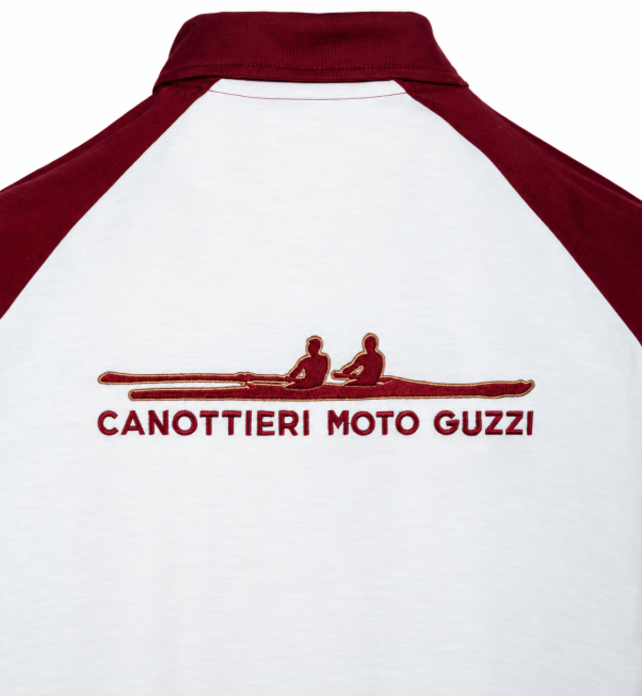 Moto Guzzi Polo-Shirt Canottieri, weiß mit roten Raglanärmeln