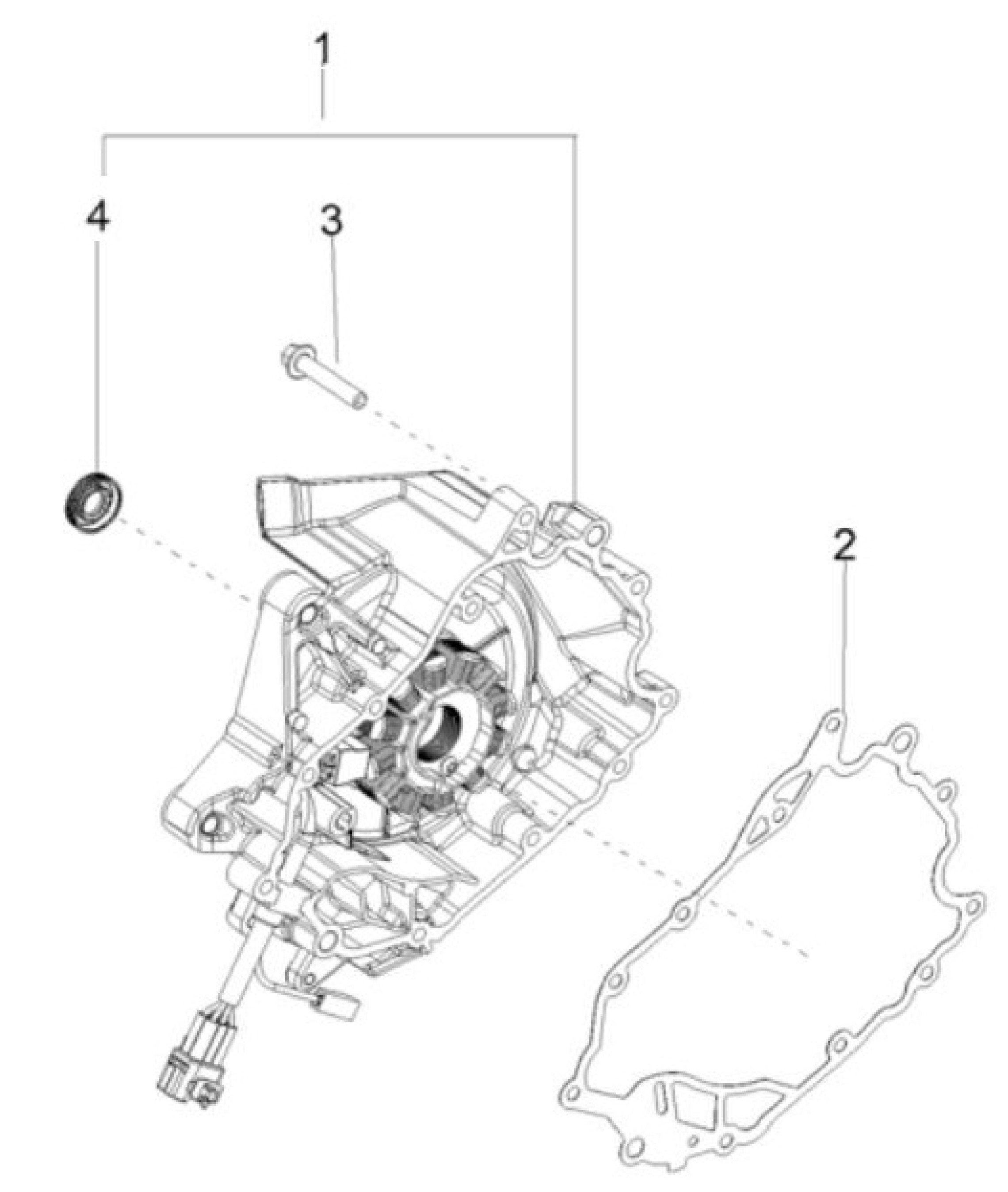 Explosionszeichnung Aprilia SR 125 Motard / SR Motard 160 / SXR 160 Lichtmaschinendeckel