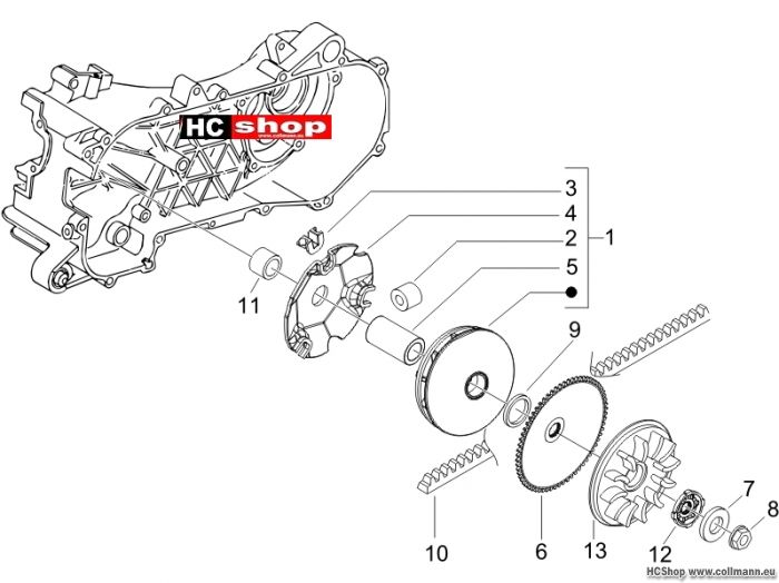 Piaggio Antriebsriemenscheibe NRG 50 Purejet