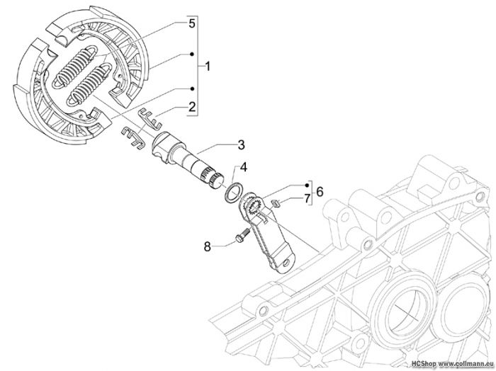 Vespa Hinterbremse - Bremsbackensatzen S 50 4T-4V