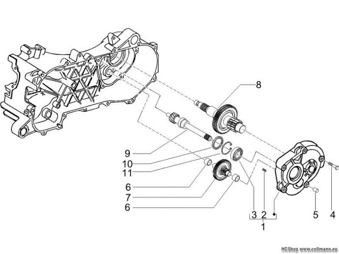 Vespa Einheit Getriebe S 50 2T