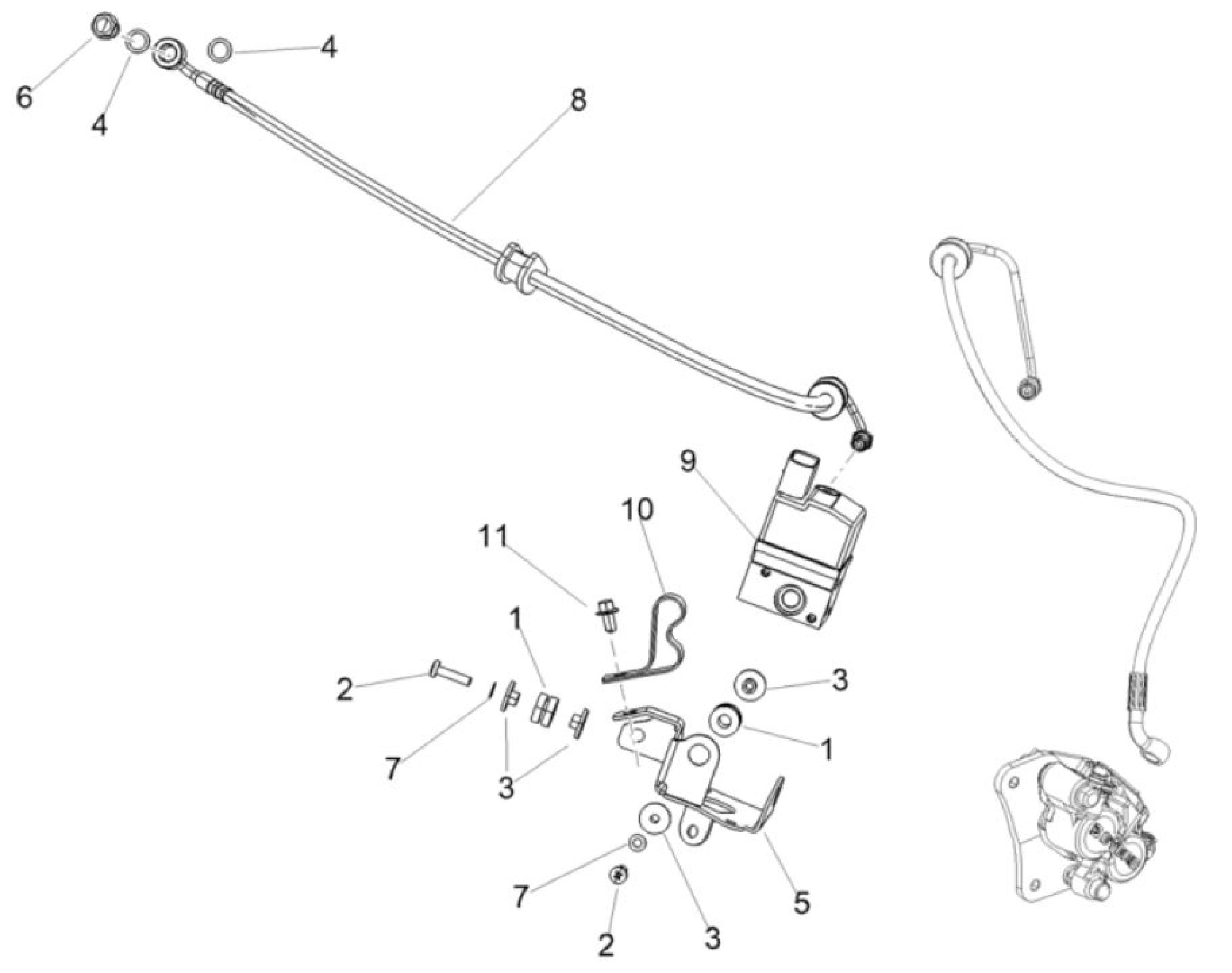 Explosionszeichnung Aprilia SXR 160 Bremsanlage ABS