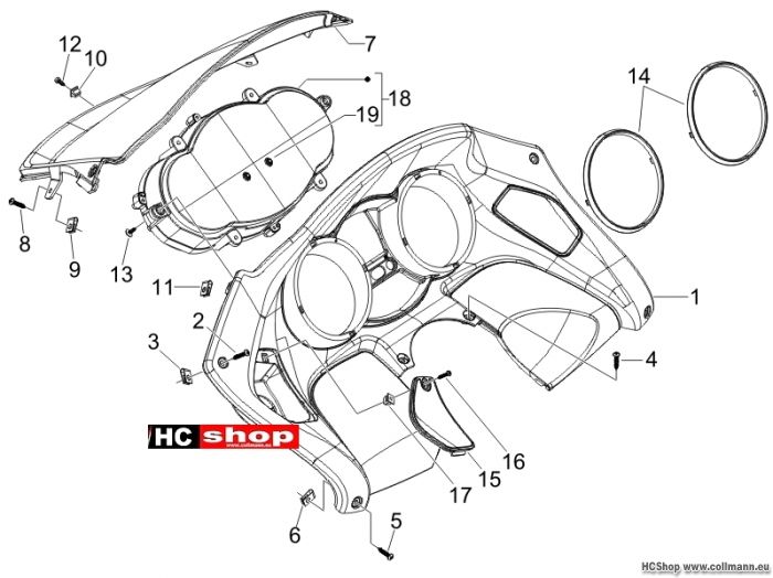 Piaggio Cockpitinstrumente - Cruscotto MP3 400 Sport