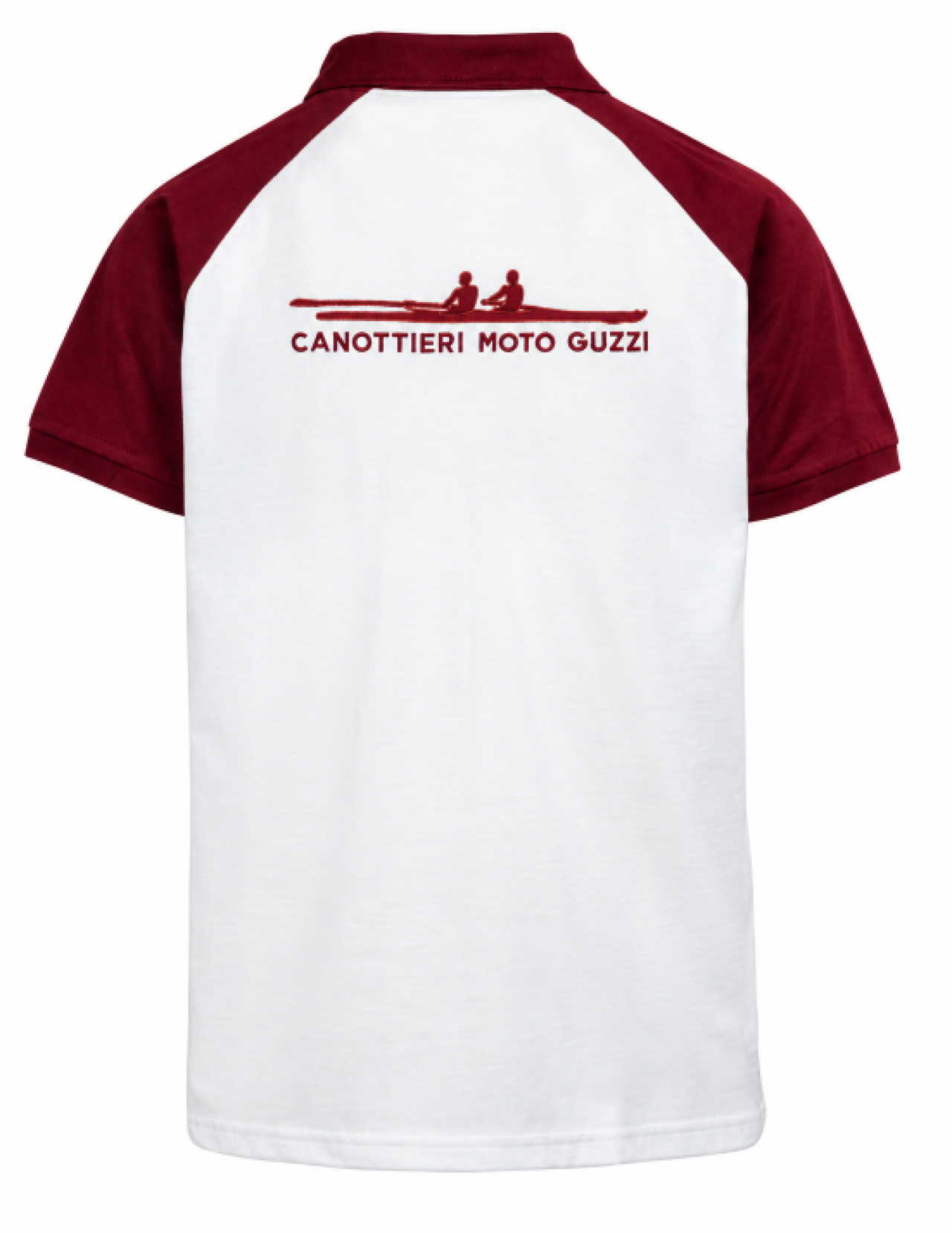 Moto Guzzi Polo-Shirt Canottieri, weiß mit roten Raglanärmeln