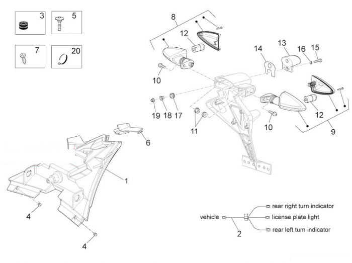 Aprilia RS4 50 SBK Hinterer lichter
