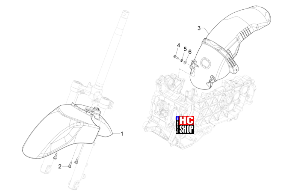 Piaggio Liberty 125 iget E5+ - Fahrgestell-Karosserie - Radgehäuse-Radkotflügel