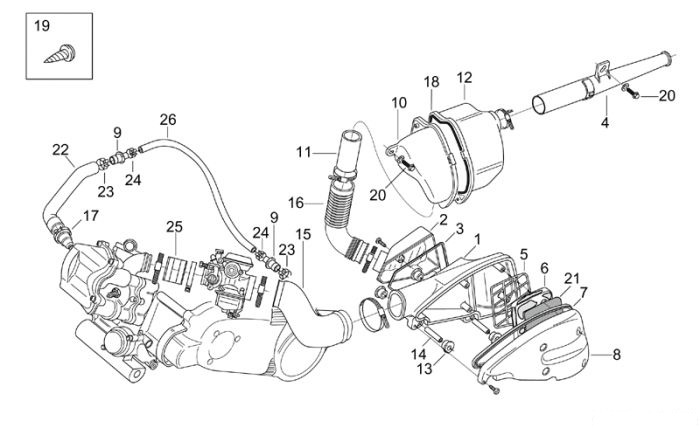 Aprilia Filtergruppe Leonardo ST 125-150