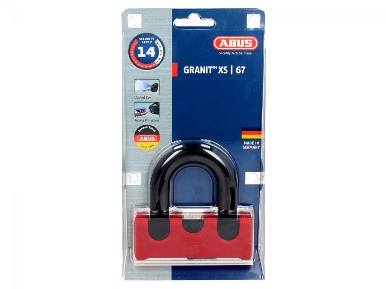 ABUS Bügelschloss Granit Power XS 67, rot/schwarz