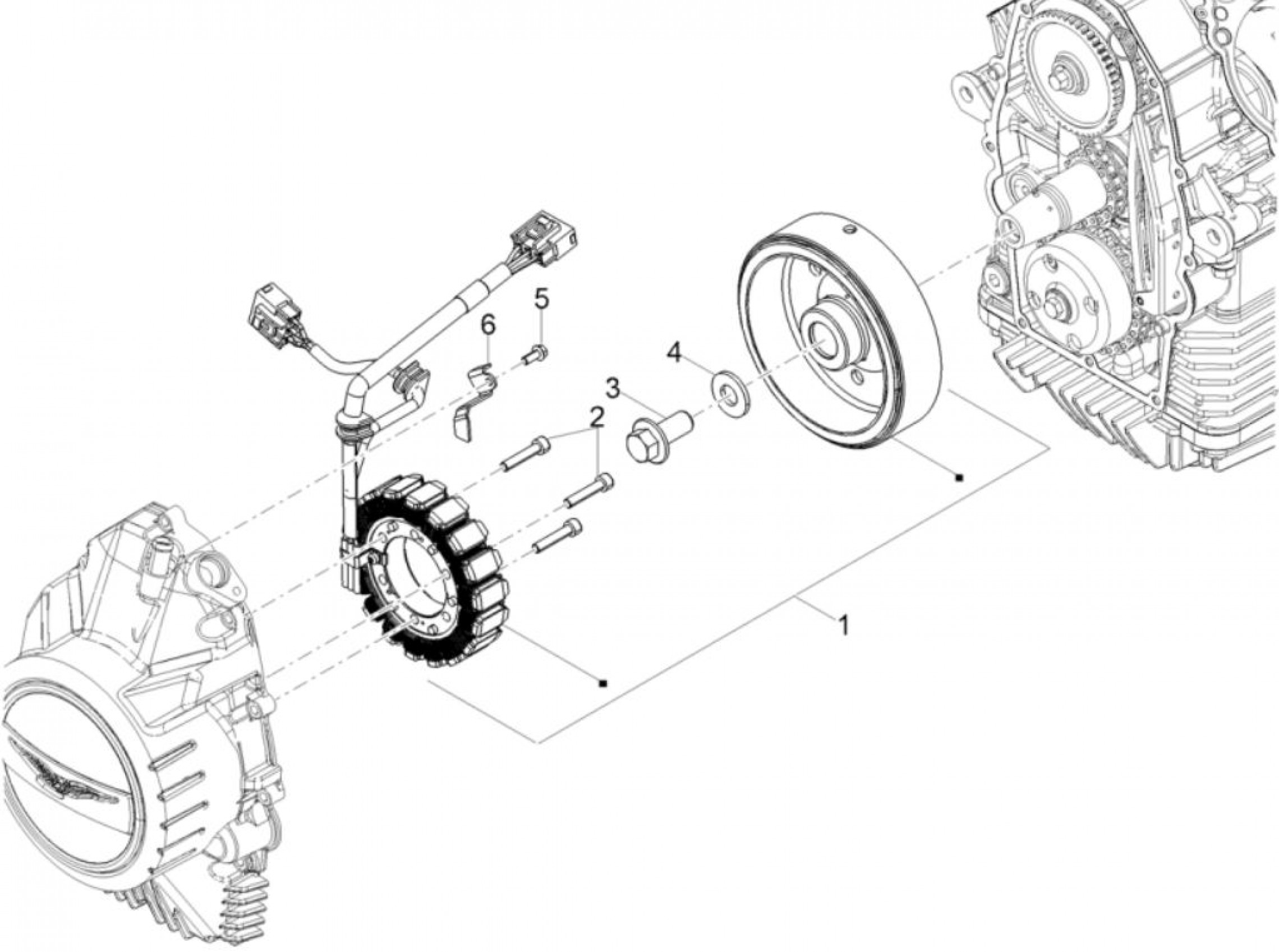 Explosionszeichnung Moto Guzzi V85 TT / V85 TT Travel Lichtmaschine