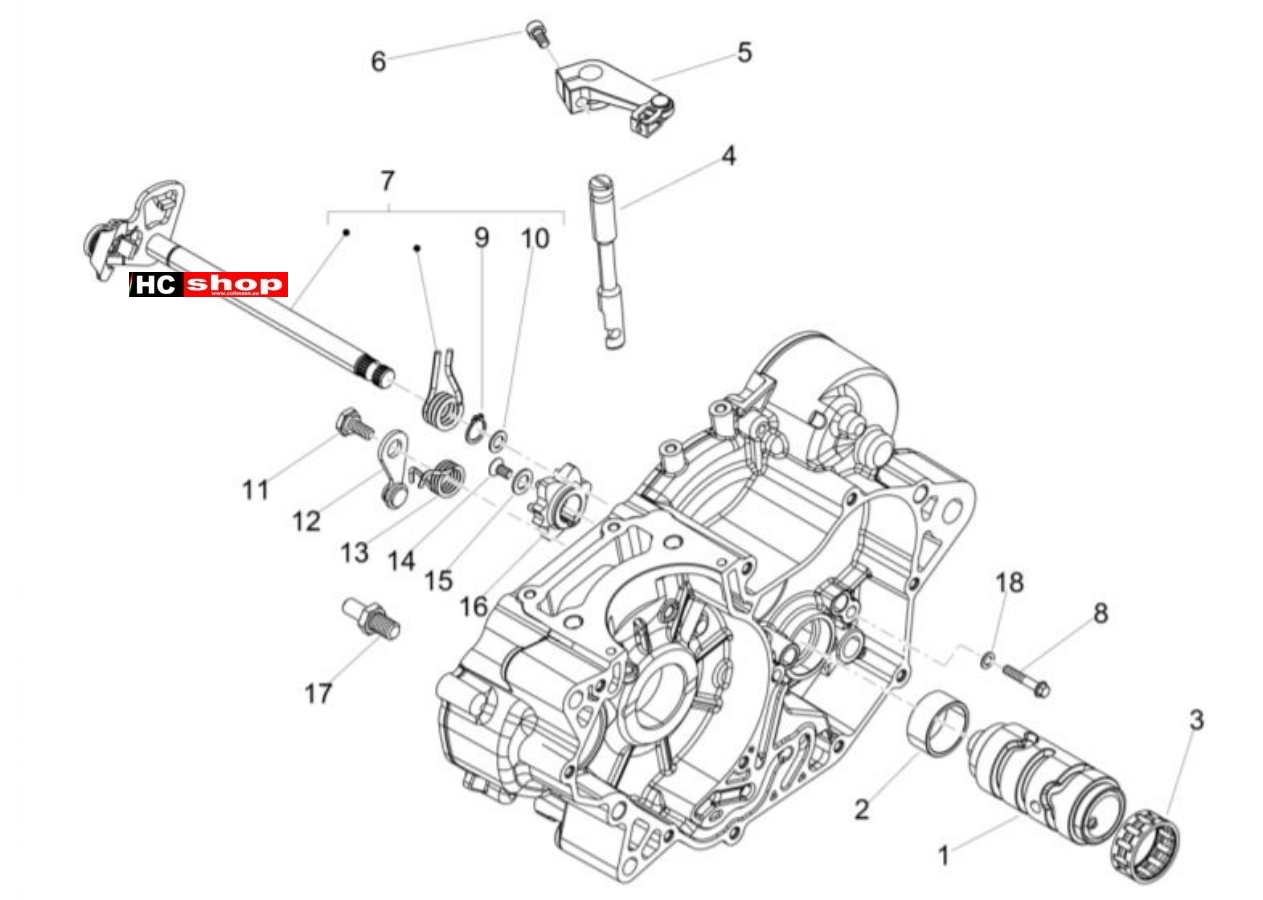 Aprilia RX 125 ABS Motor Schaltgetriebe