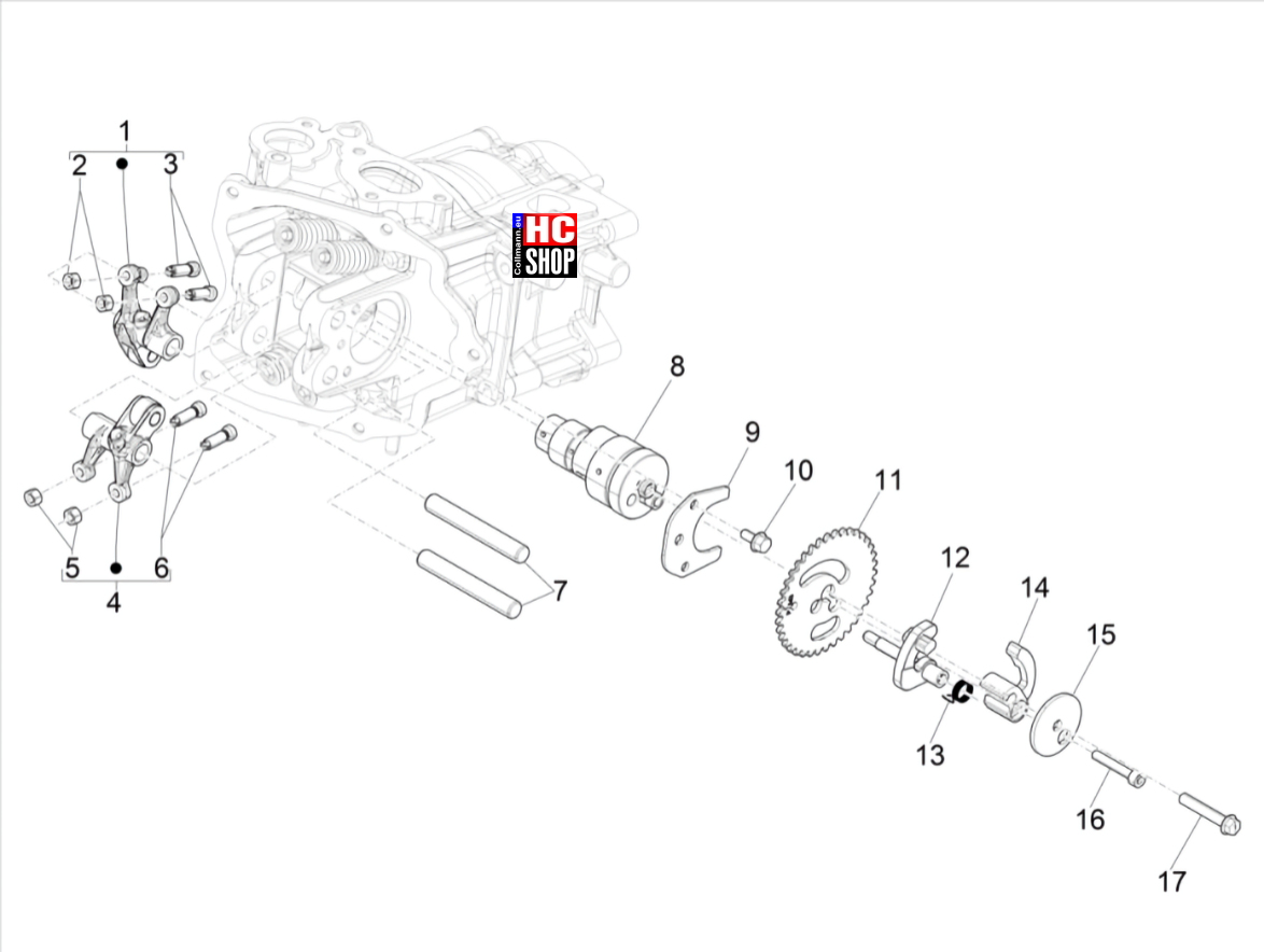 Vespa GTS 300 E5 Motor Schwinghebelhalterung