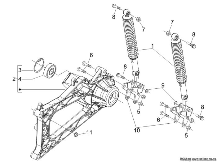 Piaggio Hintere Radaufhängung MP3 400 LT Touring