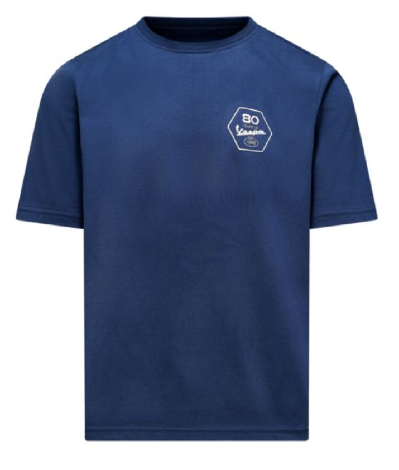 Vespa T-Shirt aus Baumwolle blau, Jubiläum Vespa 80th