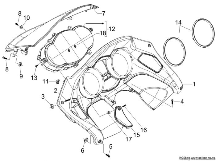 Piaggio Cockpitinstrumente-Cruscotto MP3 125RL