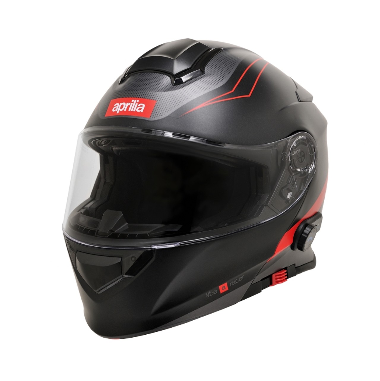Aprilia Klapphelm mit Bluetooth schwarz-rot-silber ECE 22.05