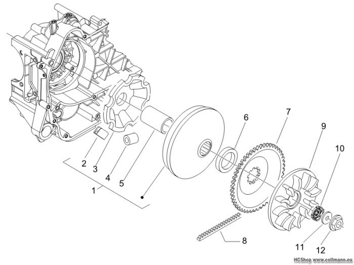 Piaggio Antriebsriemenscheibe Fly 50 4T