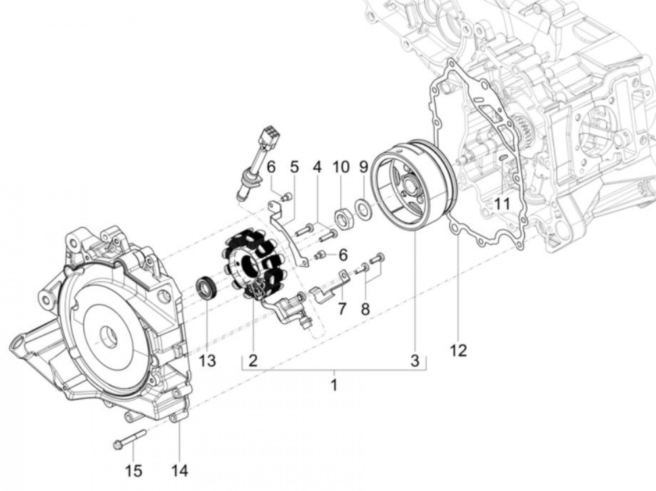 Explosionszeichnung Vespa SXL 150 / VX 150 / VXL 150 Lichtmaschine
