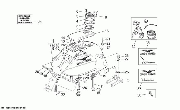 Moto Guzzi Kraftstofftank V 11 Le Mans/Sport Naked 1100