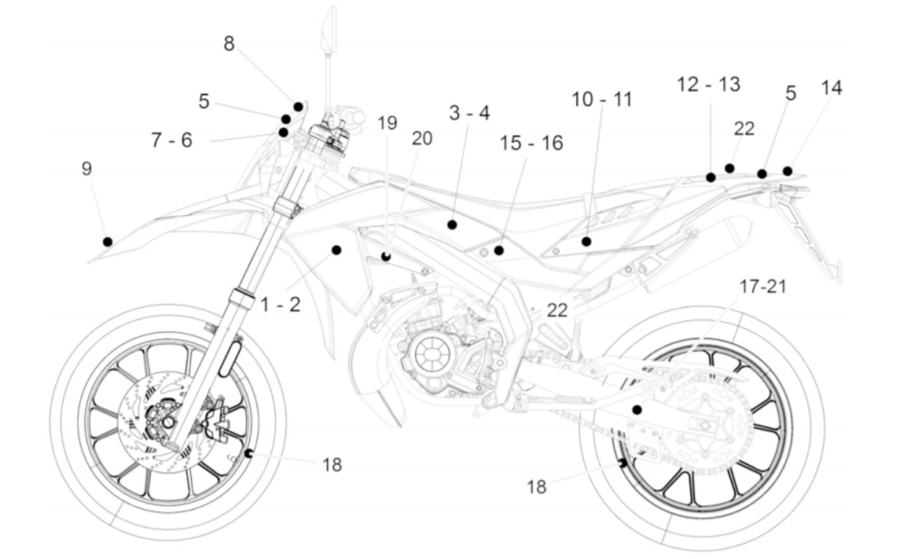 Aprilia SX 50 E2 Limited Edition Rahmen Deko
