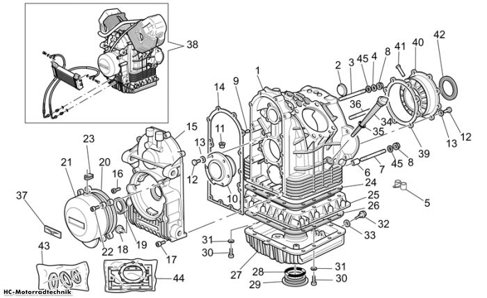 Moto Guzzi Gehäuse V 11 Cafè Ballabio 1100