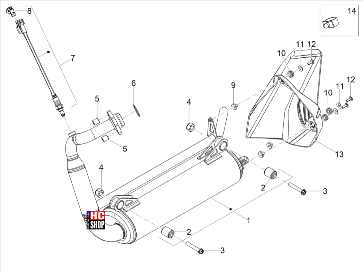 Aprilia RS 125 Replica ABS E5 Motor Auspufftopf