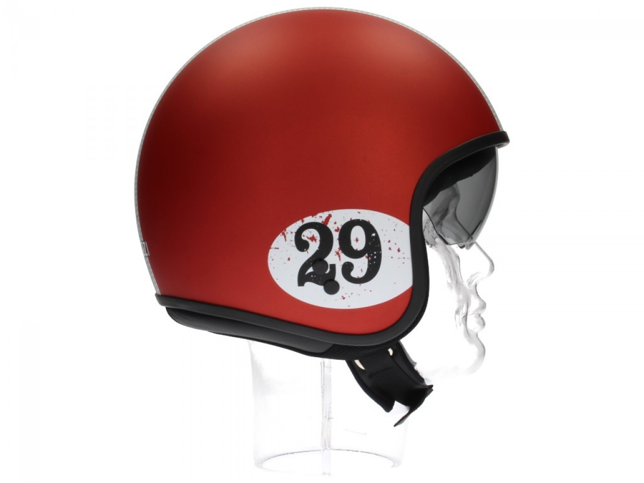 Moto Guzzi Jethelm Racing 29, rot-schwarz matt, Fiberglas, ECE 22.05