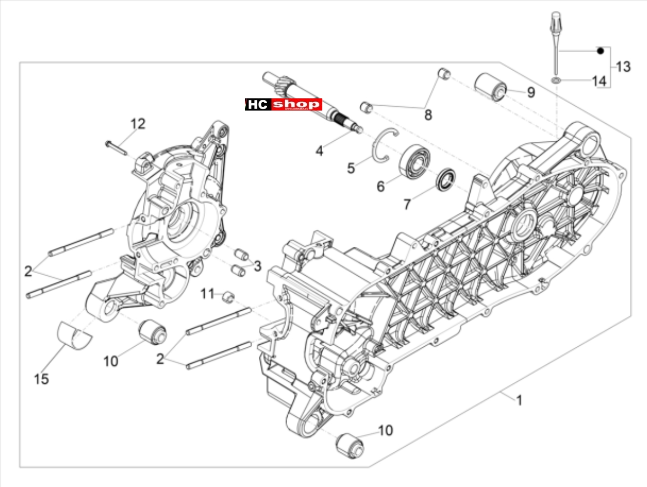 Piaggio TPH 50 2T E4 - Motor Kurbelwellengehäuse
