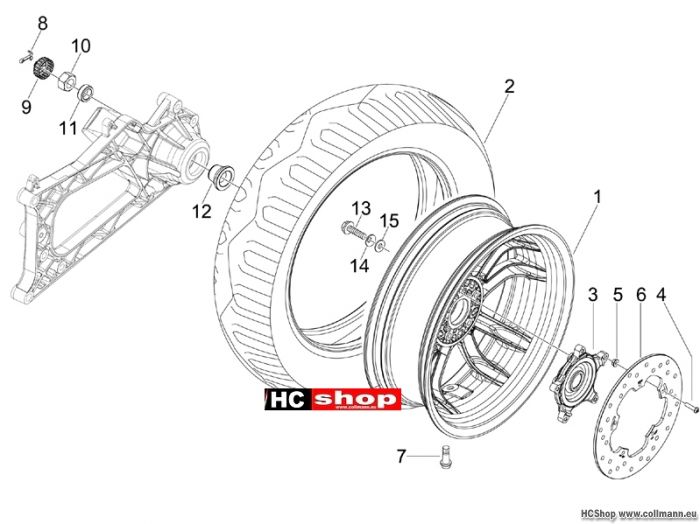Piaggio Hinterrad MP3 400 Sport