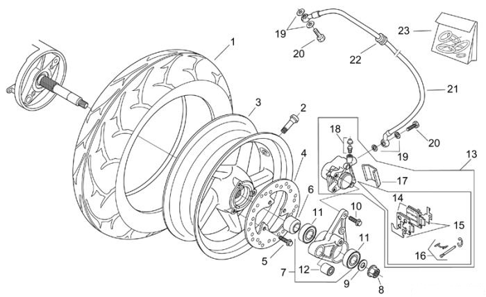 Aprilia Hinterrad Leonardo ST 125-150