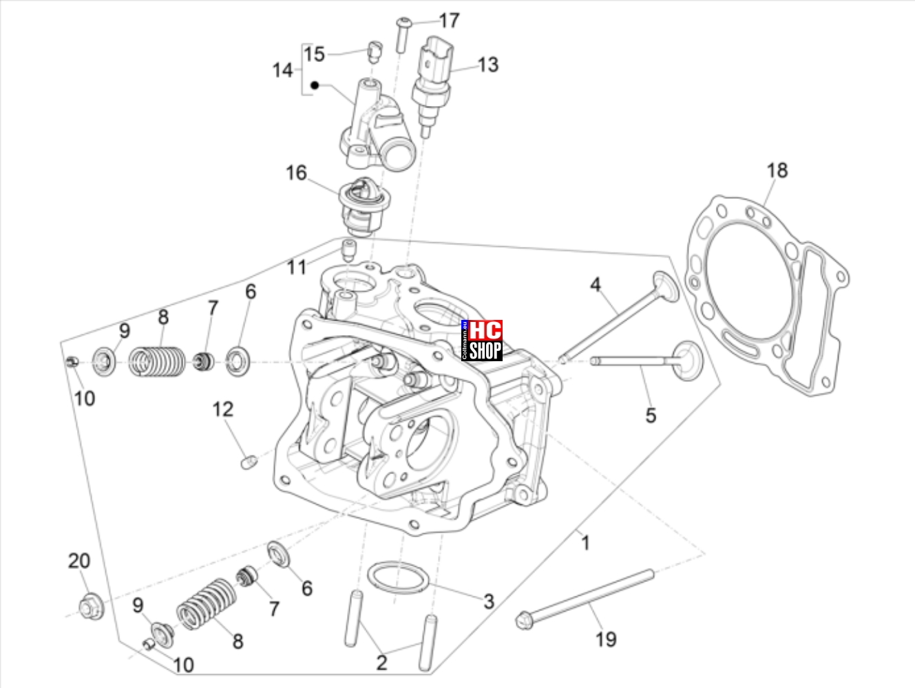 Beverly 300 HPE E5 - Motor - Kopf Ventil