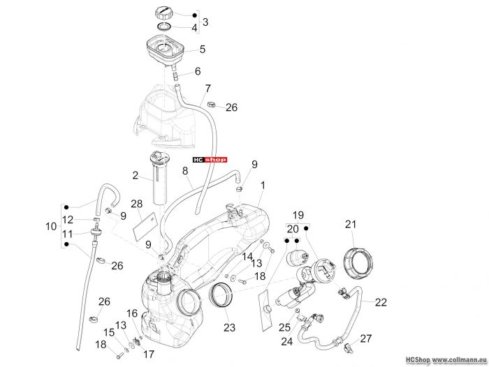Piaggio Liberty 50 iGet Benzintank
