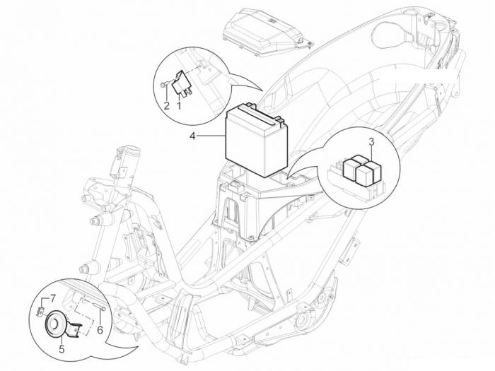 Piaggio MP3 YOUrban 300ie Sport Fernschalteren - Batterie
