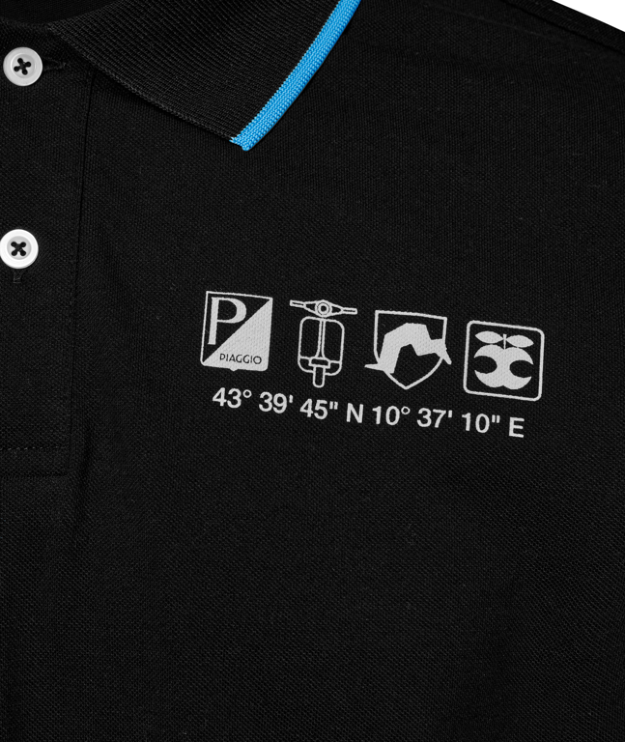 Vespa Polo Shirt aus Baumwolle schwarz, Vespa DEC