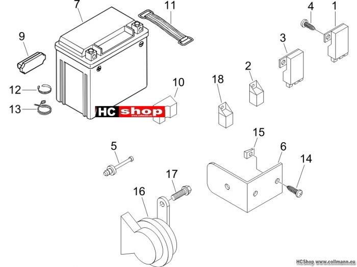 Piaggio Fernschalteren - Batterie - Hupe X9 250