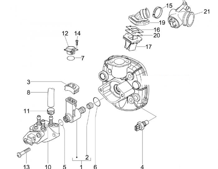 Gilera Drosselklappengehäuse -Runner 50 Purejet