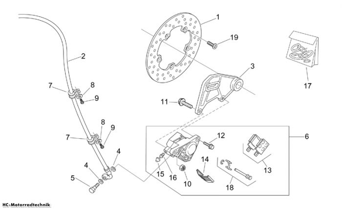 Aprilia Hinterradbremszange Tuono 125