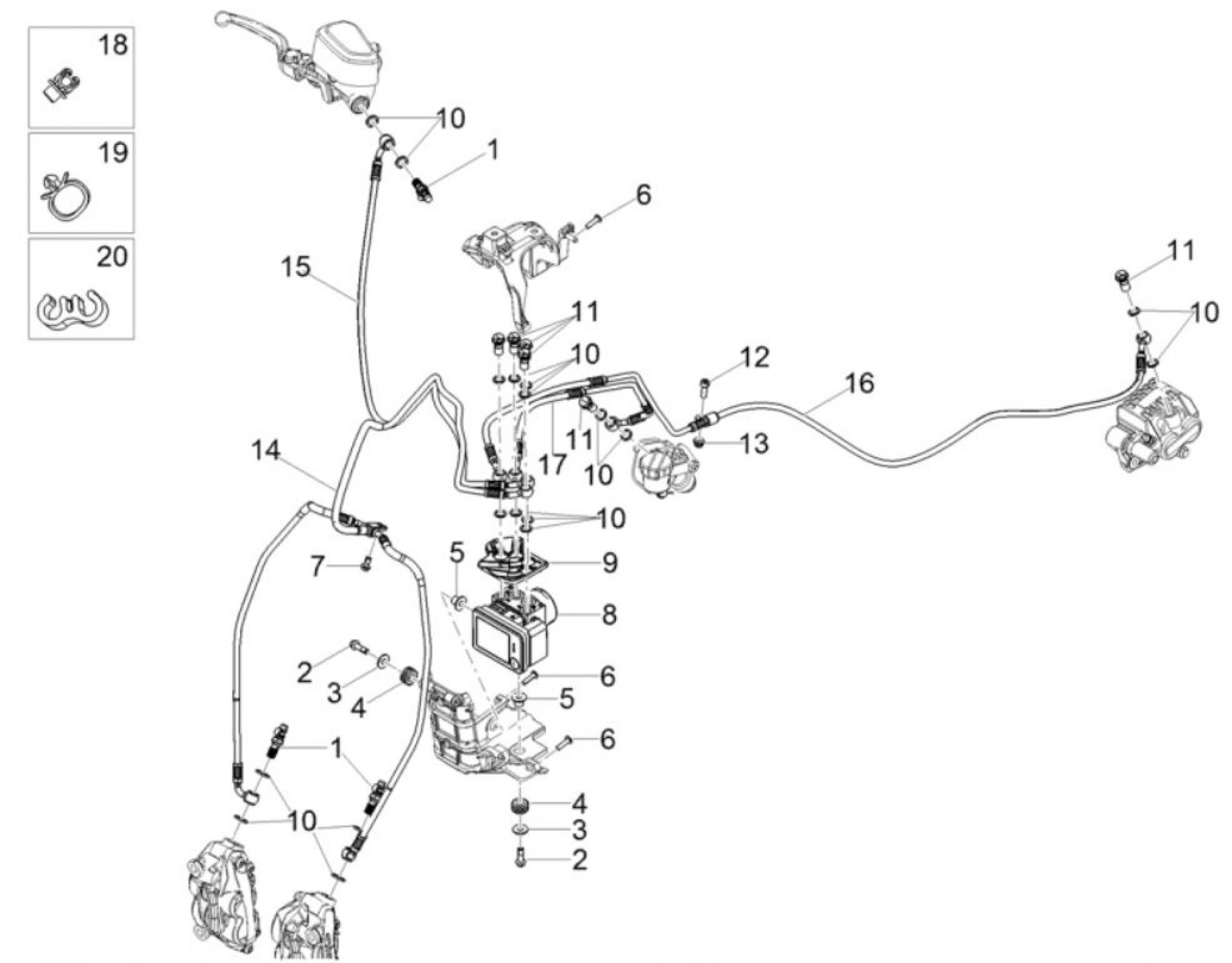 Explosionszeichnung Moto Guzzi V85 TT / V85 TT Travel Bremsanlage ABS