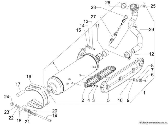 Piaggio Auspufftopf MP3 400 LT Touring