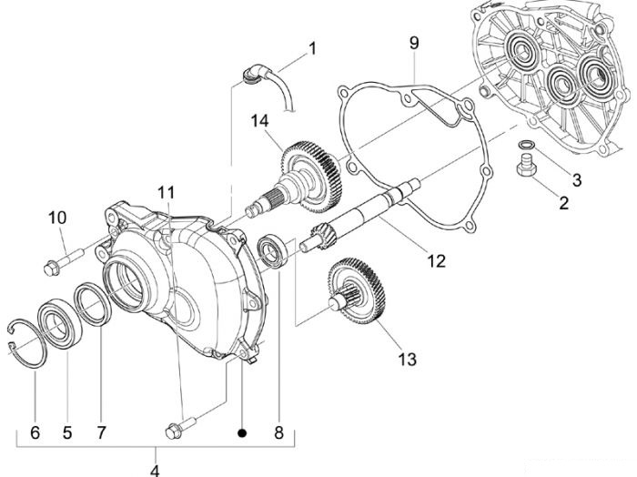 Piaggio Einheit Getriebe Beverly 125