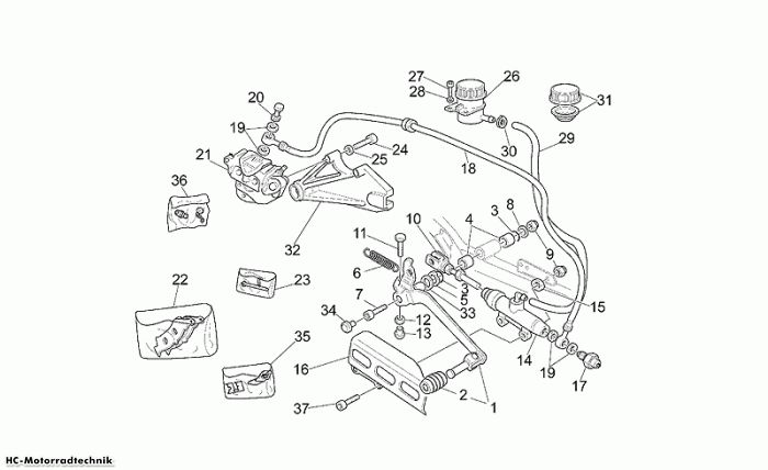 Moto Guzzi Bremsanlage - Hinten Quota ES 1100