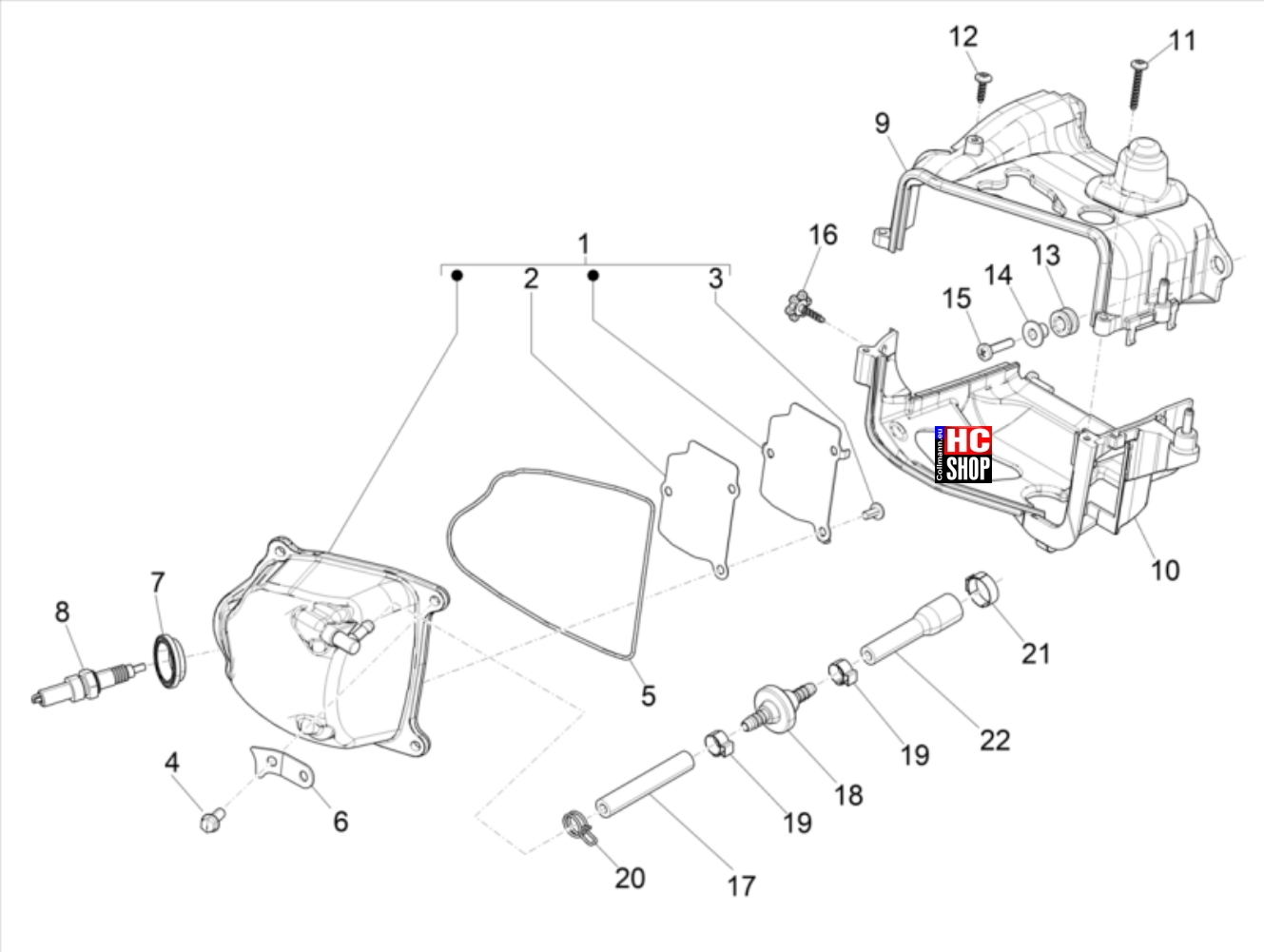 Piaggio Liberty 50 IGET E5 Motor Zylinderkopfabdeckung