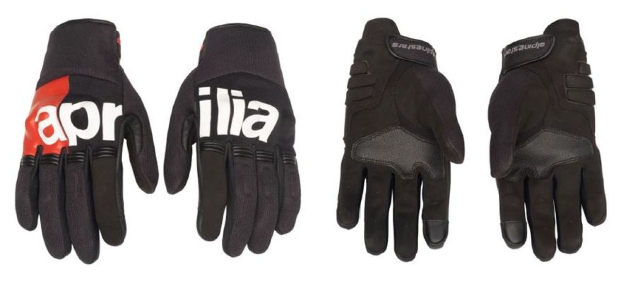 5 - Aprilia Handschuhe kurz, Sommer, Größe: L, schwarz, rot, Rapid Dash Air