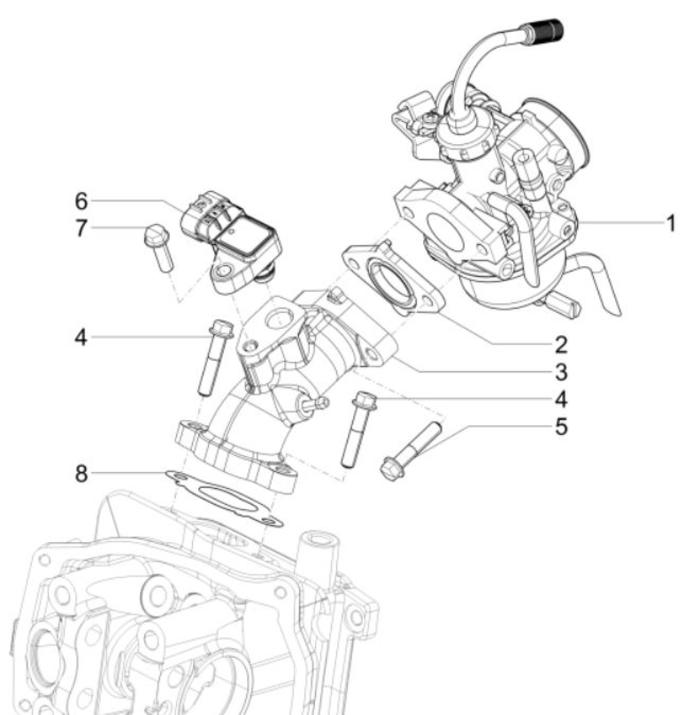Explosionszeichnung Vespa SXL 150 / VX 150 / VXL 150 Vergaser