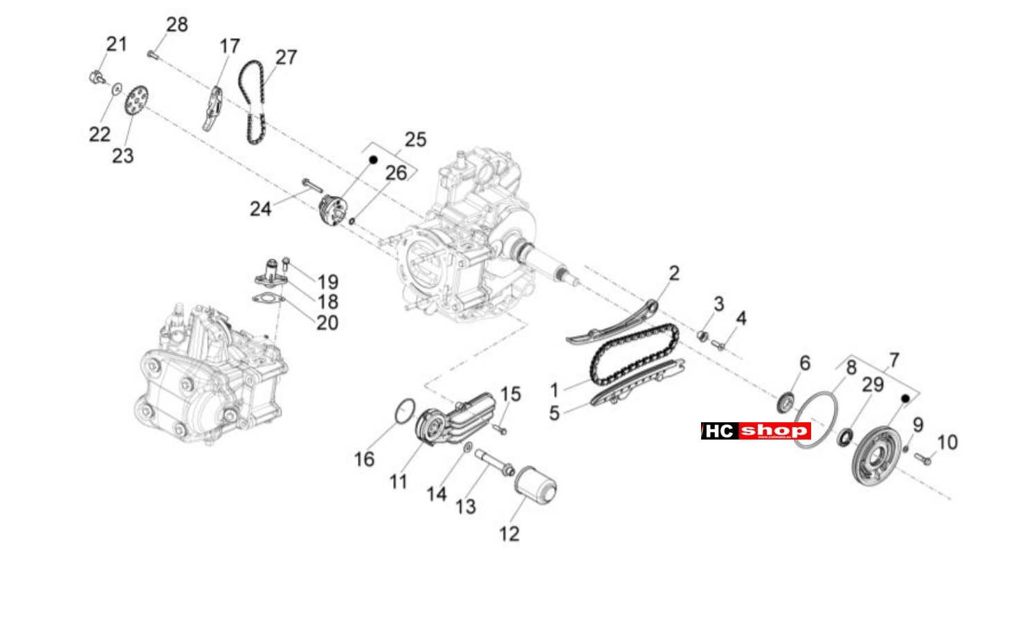 1 - Motor komplett 350 4T/4V E4