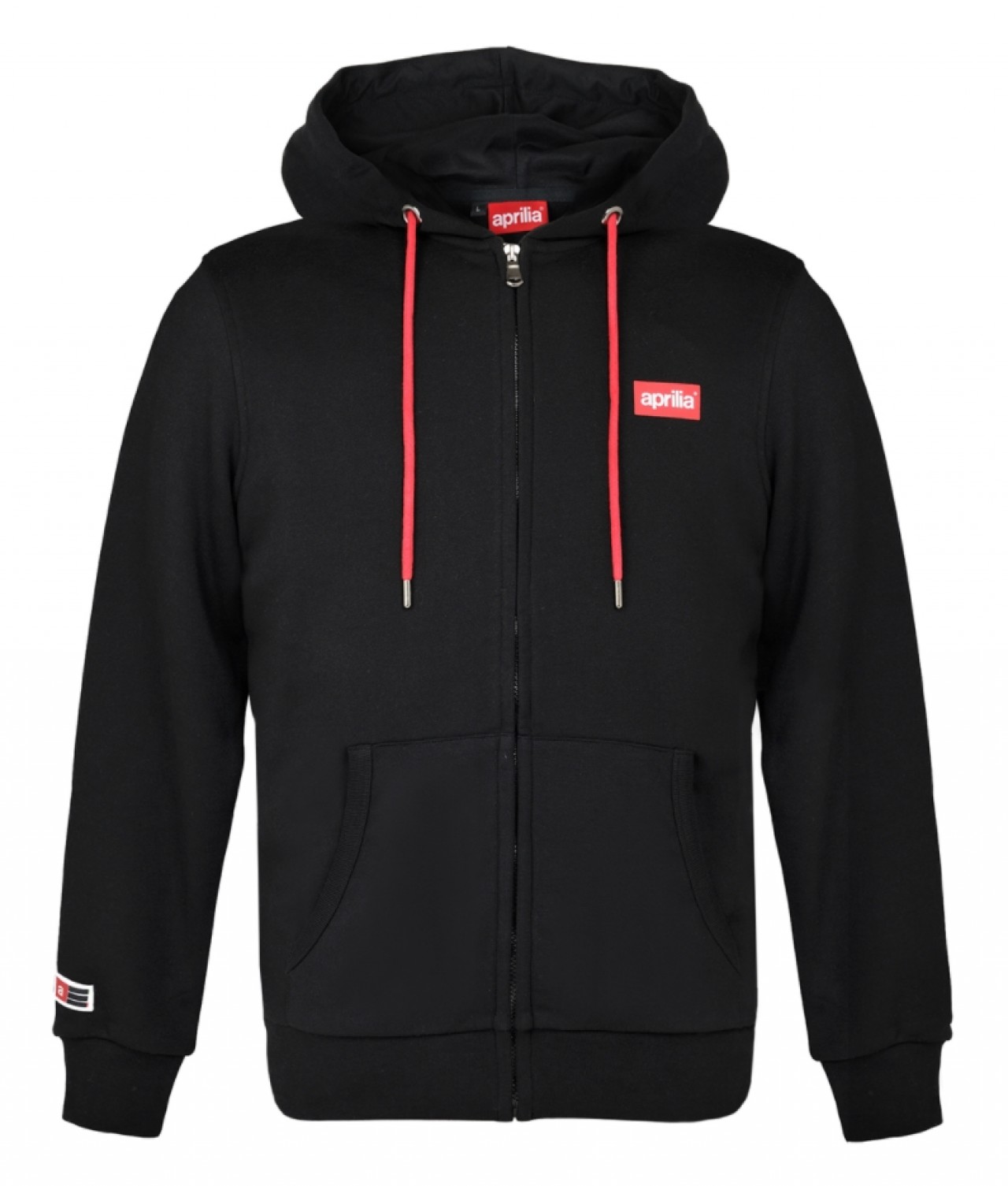 157 - Aprilia Sweatshirt mit Reißverschluss und Kapuze, Kollektion 2024, Motiv: Aprilia, Unisex, Größe: XXXL, schwarz